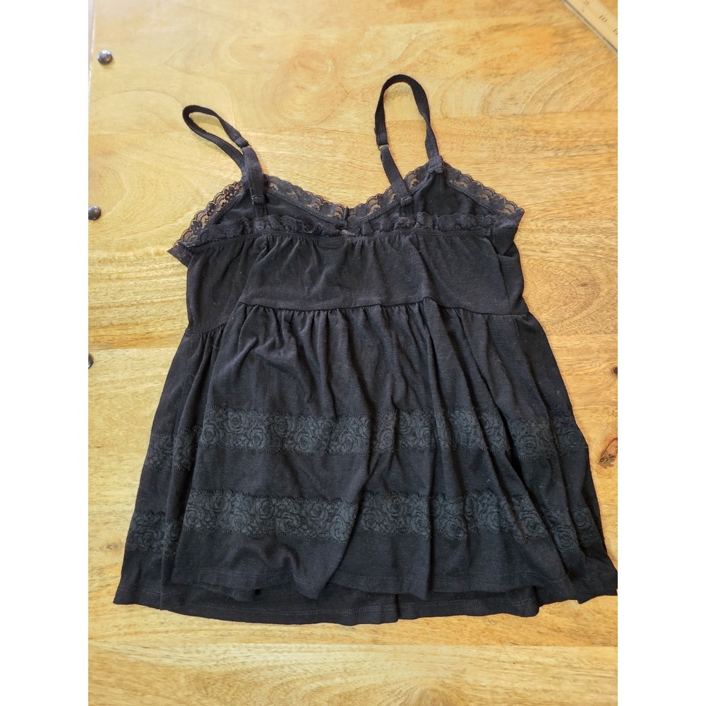 Torrid Size 0 Tank Top Black Spaghetti Strap Lace Babydoll Style
